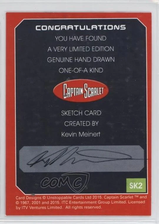 2015 Unstoppable Captain Scarlet 1/1 Kevin Meinert Auto Sketch d8k - Image 2 of 3
