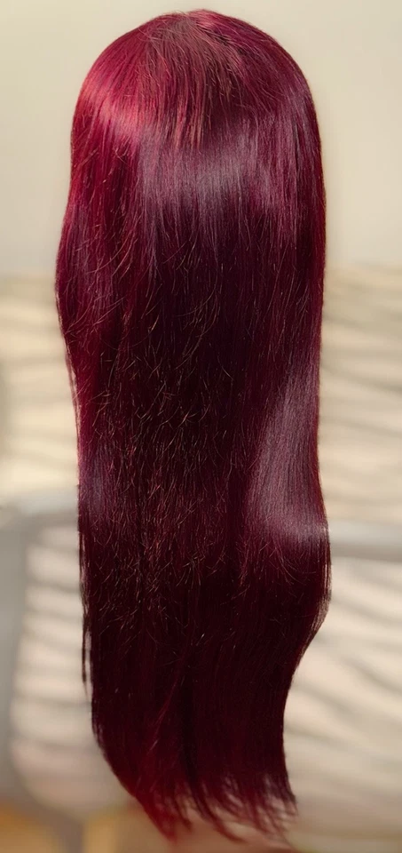 Stunning, 28 Inch, Straight Texture, 99J Burgundy Color, 100% Human Hair, Wig - Image 4 of 4