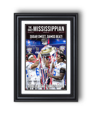 2026 Ole Miss Beats Georgia 39–34 Sugar Bowl Framed Newspaper | Rebels CFP Colle