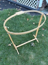 Wooden Quilting Hoop on Adjustable Floor Stand – Hand Quilting Frame