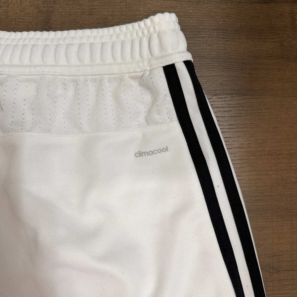 Calça Adidas Track Masculina Grande Branca Preta Climacool 3 Listras Zíper Tornozelo Futebol - Imagem 4 de 4