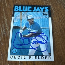1986 Topps Cecil Fielder Autographed Signed Rookie Card RC Toronto Blue Jays