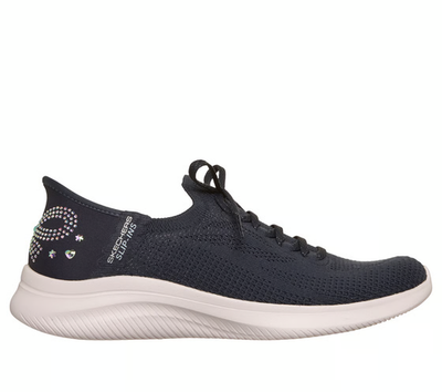 Skechers Shoe Women's Slip Ins Navy Rhinestone Sport Memory Foam