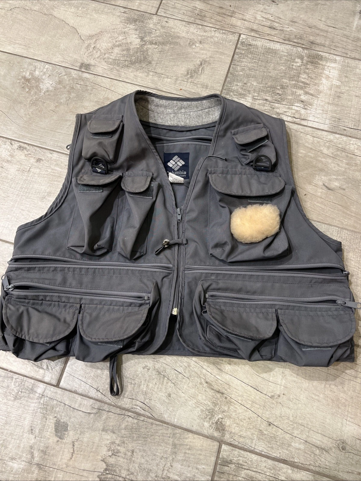 Columbia Fly Fishing Vest Size Large Gray #1182