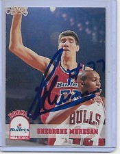 GHEORGHE MURESAN Basketball Card IP auto NBA Washington Bullets rookie 93-94 Hoo. rookie card picture