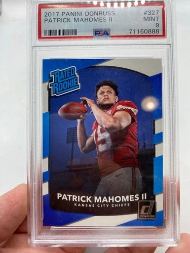 PATRICK MAHOMES 2017 PANINI DONRUSS #327 RC RATED ROOKIE CHIEFS SP PSA 9 MINT