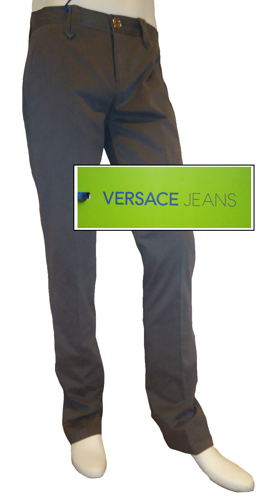 NWT $275.00 VERSACE JEANS by VERSACE Cotton Elastane Slim Fit Chino Pants Sprzedaż krajowa