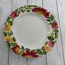 Spode Emma's Garland Dinner Plate Posy Pattern 10.5 in white pink floral border