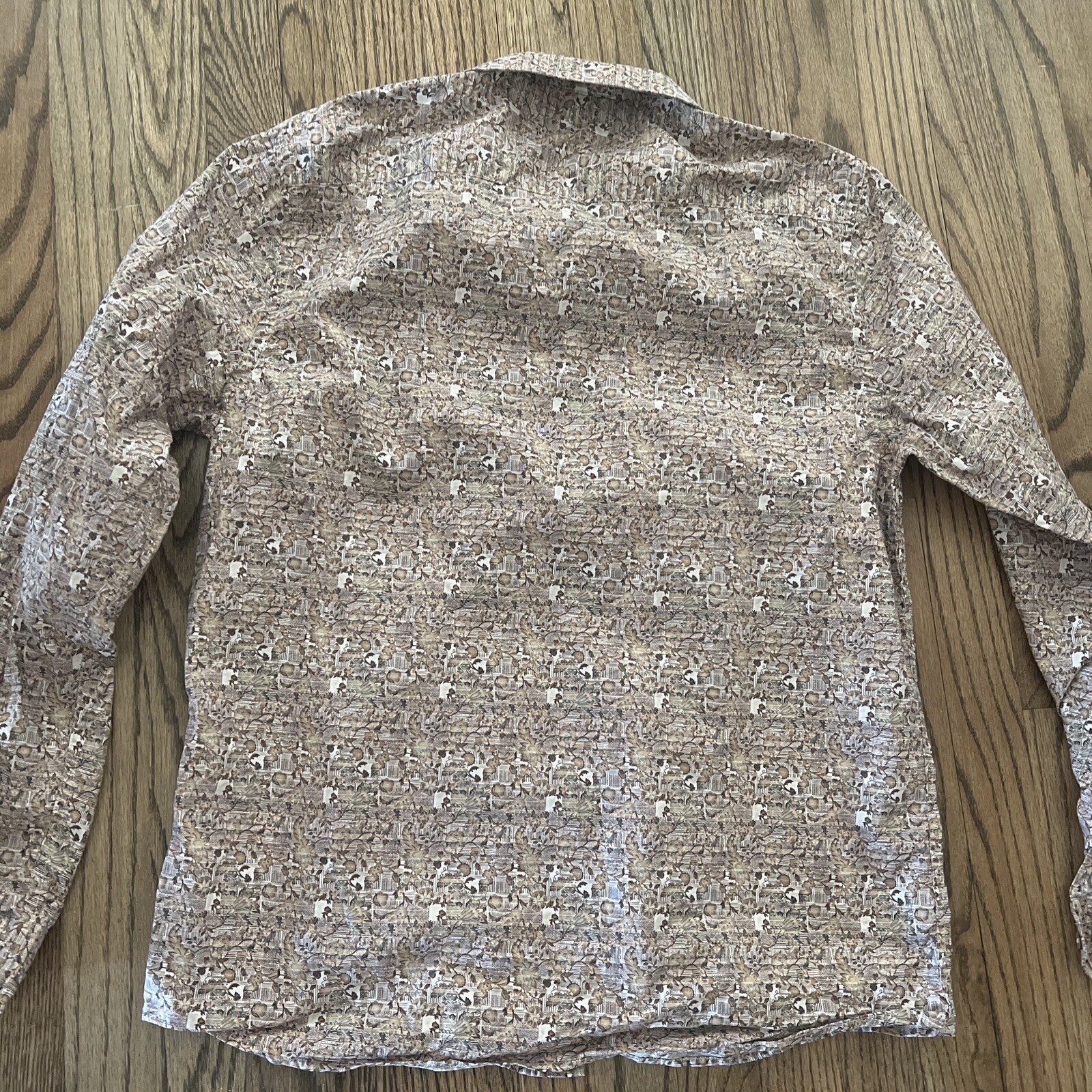 Stitch Note Men Button Up Pattern Dress Shirt L - image 4