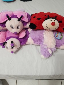 Lote De 4 Pillow Pet Pee Wees Unicornio 2 Mariposa 1 Lady Bug Ebay