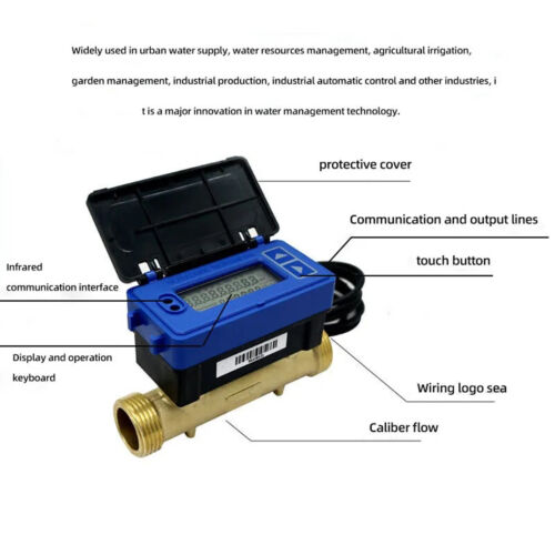 DN15 Timing Quantitative Remote Flow Meter Ultrasonic Water Meter Flowmeter New - Picture 6 of 18