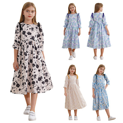 Kids Girls Dress Casual Dresses Holiday Sundress Swing Sunsuit Outdoor Costume
