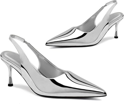 Heelchic Kitten Pumps Heels for Women Low Heels Comfortable Slingback D 8.5 NEW