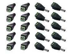 20PCS 12V DC Male/Female Power Jack Adapters for LED Strips  CCTV Cameras