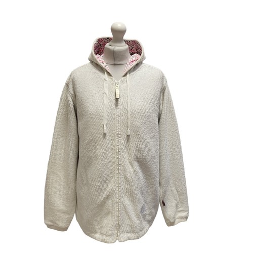 Deal Hooded Jacket Smock White Cotton Uk Women's Size Large L