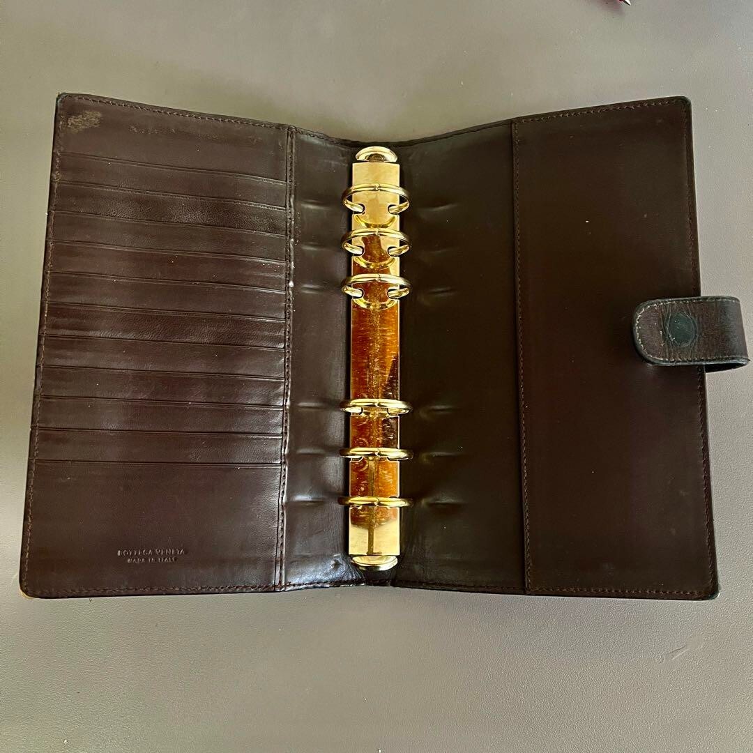 BOTTEGA VENETA Notebook Cover Premium Leather Brown Luxurious