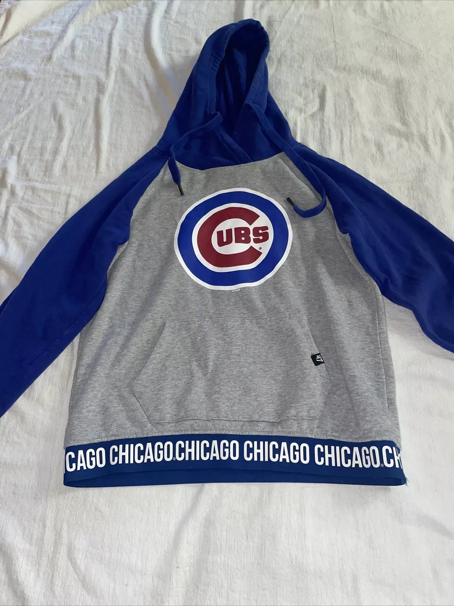 Chicago Cubs hoodie PullOver Cubs sweatshirt Medium Blue Gray Baseball Hoody