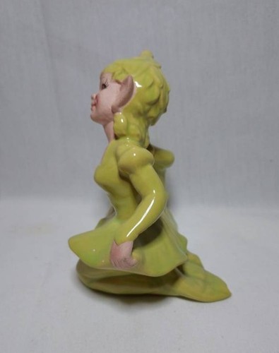 2 HTF Vintage Gilner Pottery Pixie, Fairy, Elf Log Stump Planters - 6" & 7" Tall - Picture 3 of 13