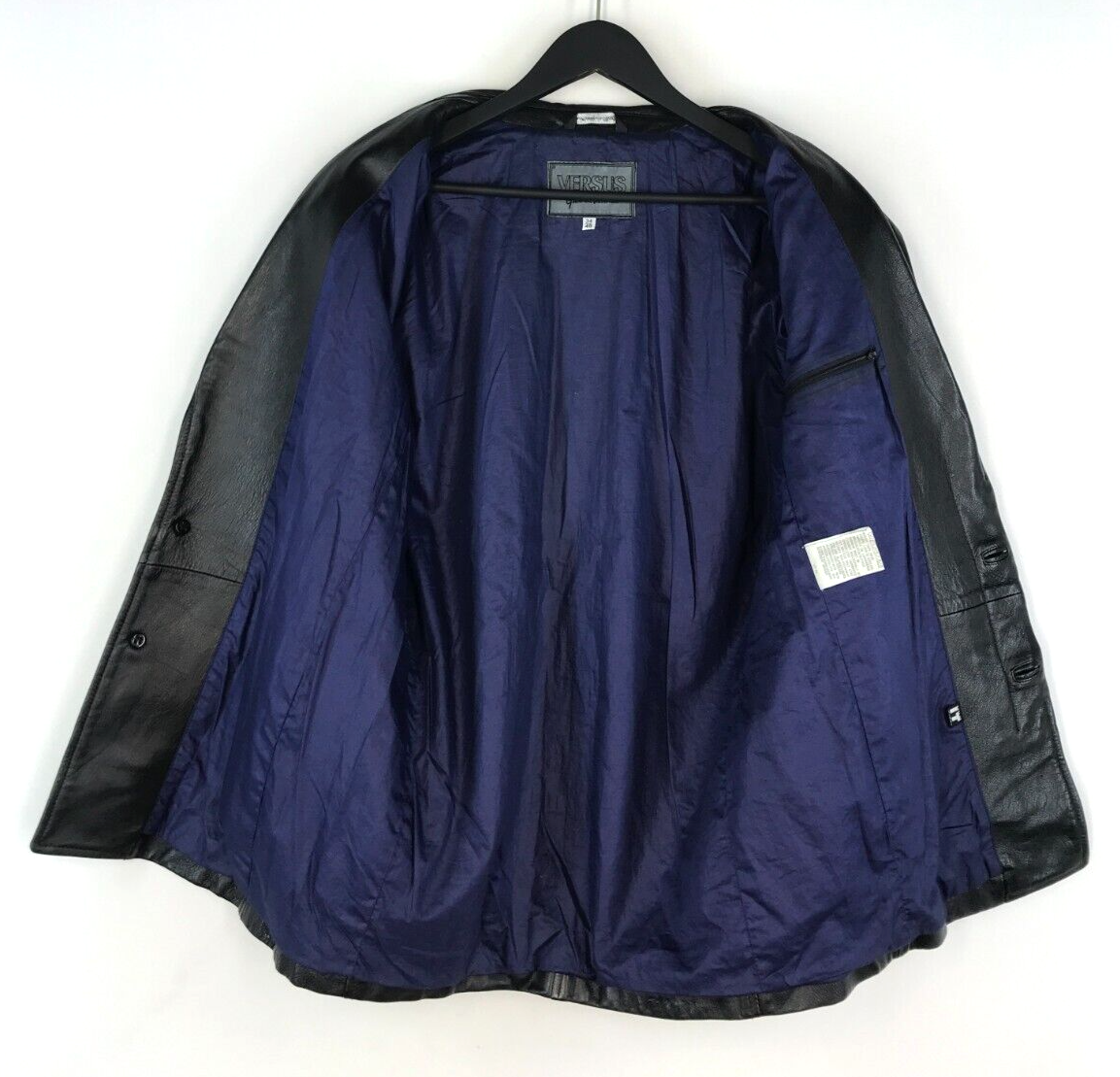 VTG Men's Gianni Versace Versus Leather Black Jacket Coat VTG Men's Gianni Versace Versus Leather Black Jacket Coat