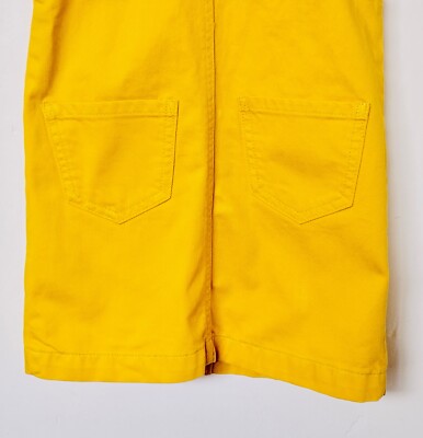 Gap girls overall jean dress adjustable strap button-up front yellow size S  | eBay