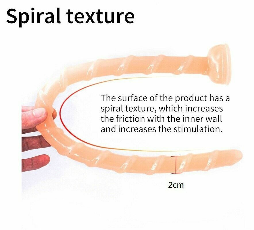 18 Inch Thin Anal Dildo Suction Cup Extreme Soft Long Slim Penis Adult