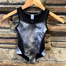Ivivva by Lululemon Black and Grey Dance Leotard Bodysuit Size 8