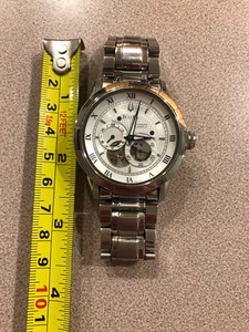 Bulova-Automatic-Skeleton-Mechanical-Stainless-Steel-Watch-Wind-Up-21-Jewels