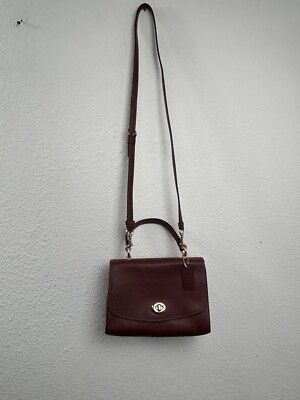 Coach Burgundy Top Handle Crossbody Shoulder Purse Tilly 76618