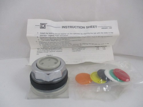 BOTÓN PULSADOR UNIVERSAL CUADRADO D SIN PROTECCIÓN 9001 KR-3U *NUEVO EN CAJA* - Imagen 2 de 4