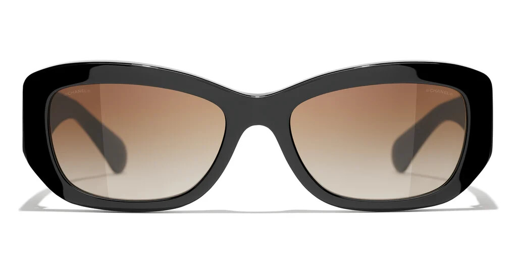 Chanel 5493-A C622/S5 Women's Black/Brown Gradient Sunglasses 55 x