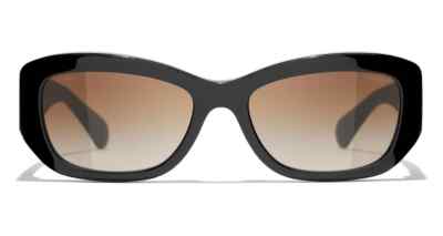 Chanel 5493-A C622/S5 Women's Black/Brown Gradient Sunglasses 55 x