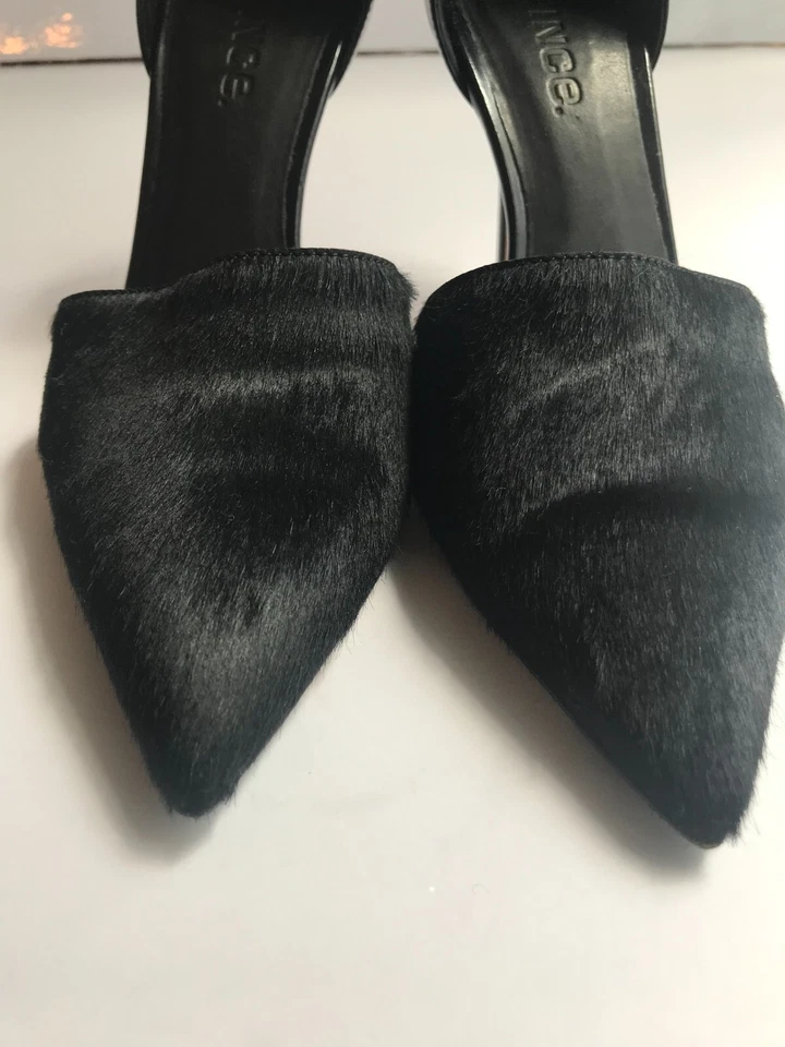 Vince Black Pony Hair Cutout Pump Heels, Size 36.5 (IT) 6.5 (US) - Image 3 of 4