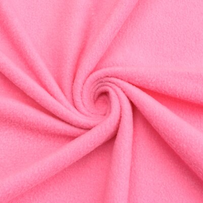 Bubble Gum Pink Solid Anti Pill Fleece Fabric - 60'' Wide - Sold by The Yard