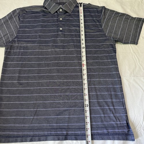 Turtleson Tour Performance Golf Polo Shirt Large Blue/Purple Striped - Picture 3 of 8