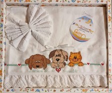 LENZUOLINO CULLA NEONATI -RICAMATO A MANO- 120x83 cm lenzuolo bambini