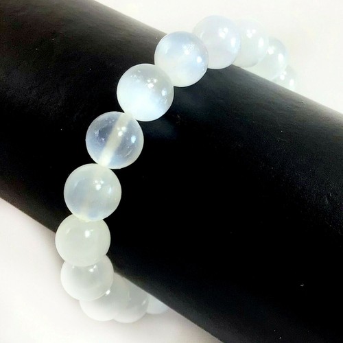 Handmade Natural Selenite Stretchy Bracelet Round Bead 4 6 8 10 12 Gemstone 7.5" - Picture 9 of 11