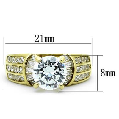 TK1323 - IP Gold(Ion Plating) Stainless Steel Ring with AAA