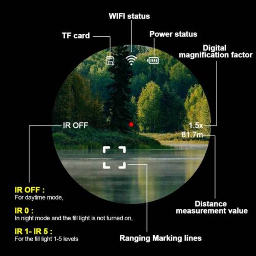 3.5X Wifi Digital Night Vision Scope Rifle Scope With LRF & Ballistic Calculator - Picture 9 of 19