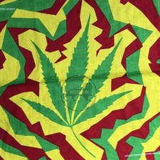 Head Wrap Bandana Weed Leaf Canna Rasta Irie Reggae Hippie Army Style 22"x22"