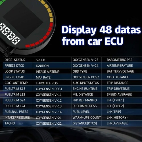 Car Smart HUD OBD Digital Head Up Display Speedometer Speed Temp RPM Monitor *& - Picture 6 of 10