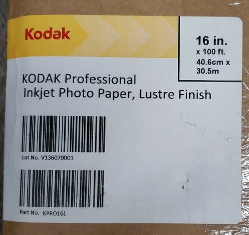 Kodak KPRO16L Professional Inkjet Photo Paper Roll, Lustre Finish, 16" x 100' - Picture 2 of 3