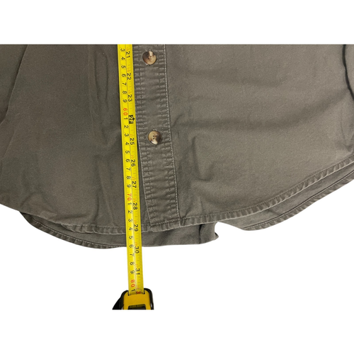 Cabelas Hunting Shirt Mens Size M Green Canvas Button Down Shirt Long Sleeve - Picture 10 of 11