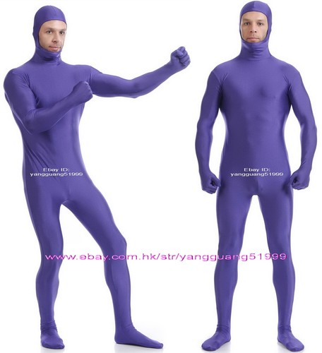 Herren Body Overalls Kostüme 23 Farben Spandex Catsuit Kostüme Open Face F863 - Bild 39 von 62