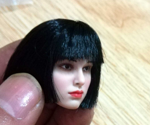 1/6 blasse Haut kurze schwarze Haare weiblicher Kopf Natalie Portman Skulptur geschnitztes Modell - Bild 3 von 9