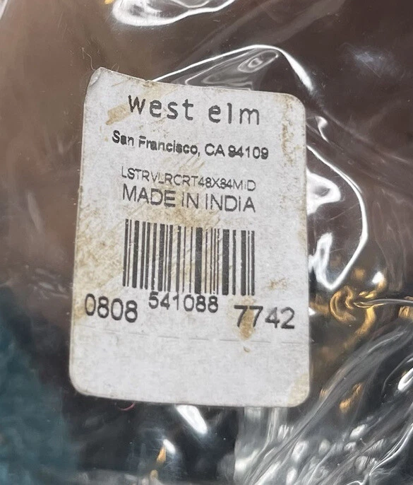 West Elm One (1) Luster Velvet  Curtain 48x84 Regal Blue NEW!  - Image 4 of 4