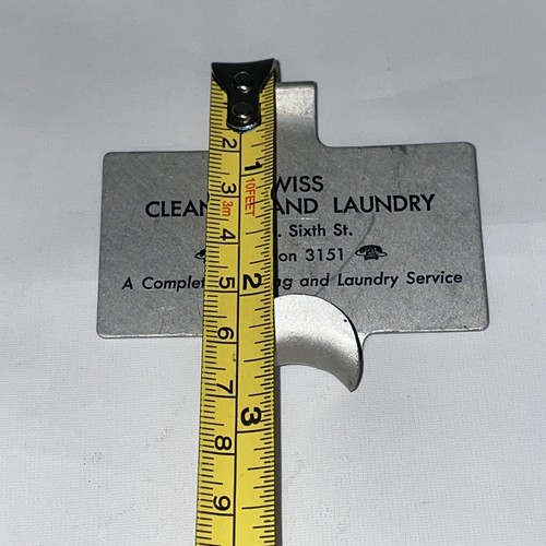 VTG METAL BUSINESS ADVERTISEMENT SWISS CLEANERS AND LAUNDRY DRY CLEANING 1950S - Picture 6 of 9
