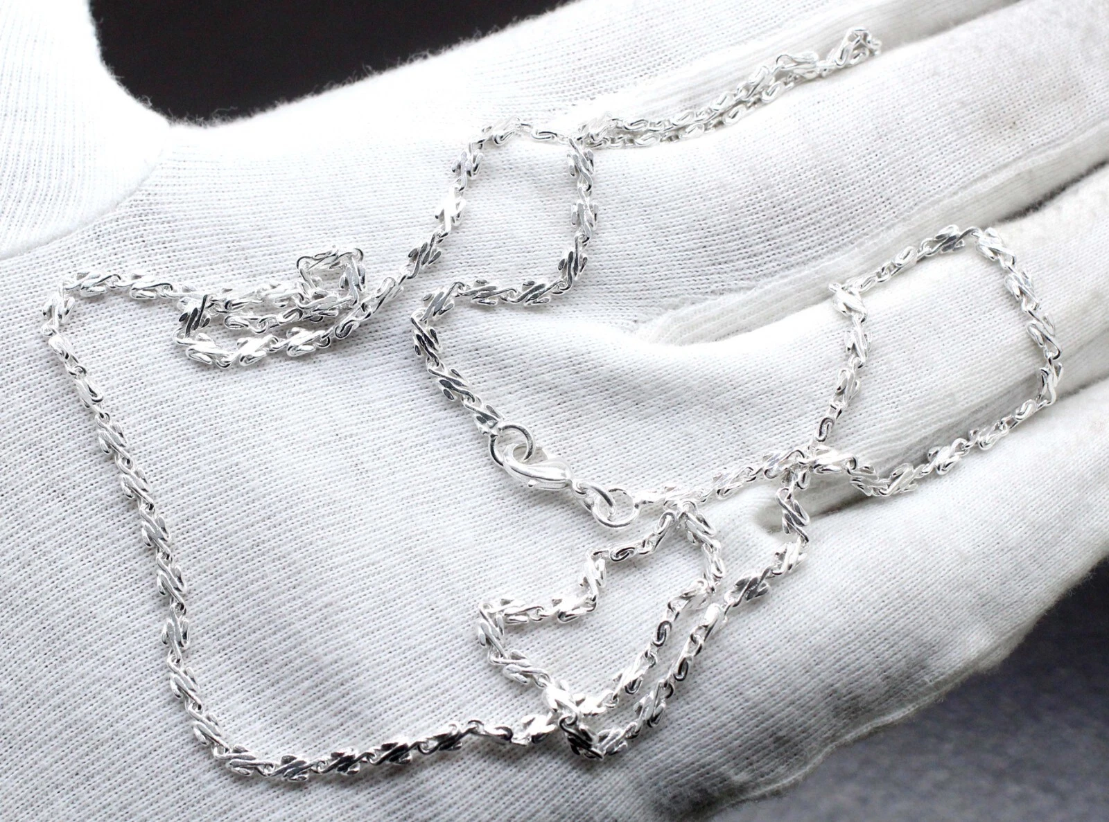 925 Sterling Silver Handmade Jewelry Beautiful Adorable Chain Necklace S-20-22"