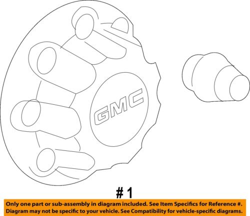 GMC SIERRA DENALI 2500 3500 CHROME CENTER HUB CAP 2015-2019 NEW OEM GM 22909152 - Picture 3 of 3