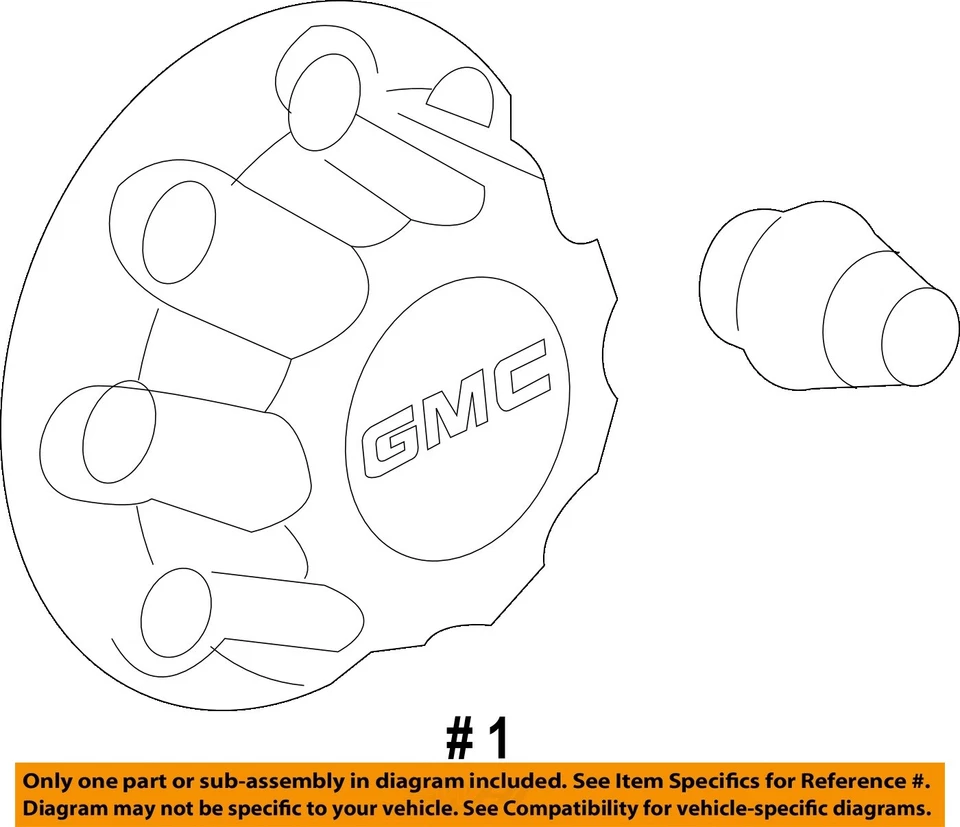 GMC SIERRA DENALI 2500 3500 TAPACUBOS CENTRAL CROMADO 2015-2019 NUEVO OEM GM 22909152 Foto 3 de 3