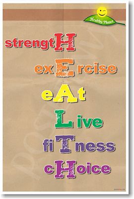 HEALTH - Strength, Exercise, Eat - NEW Health and Nutrition POSTER